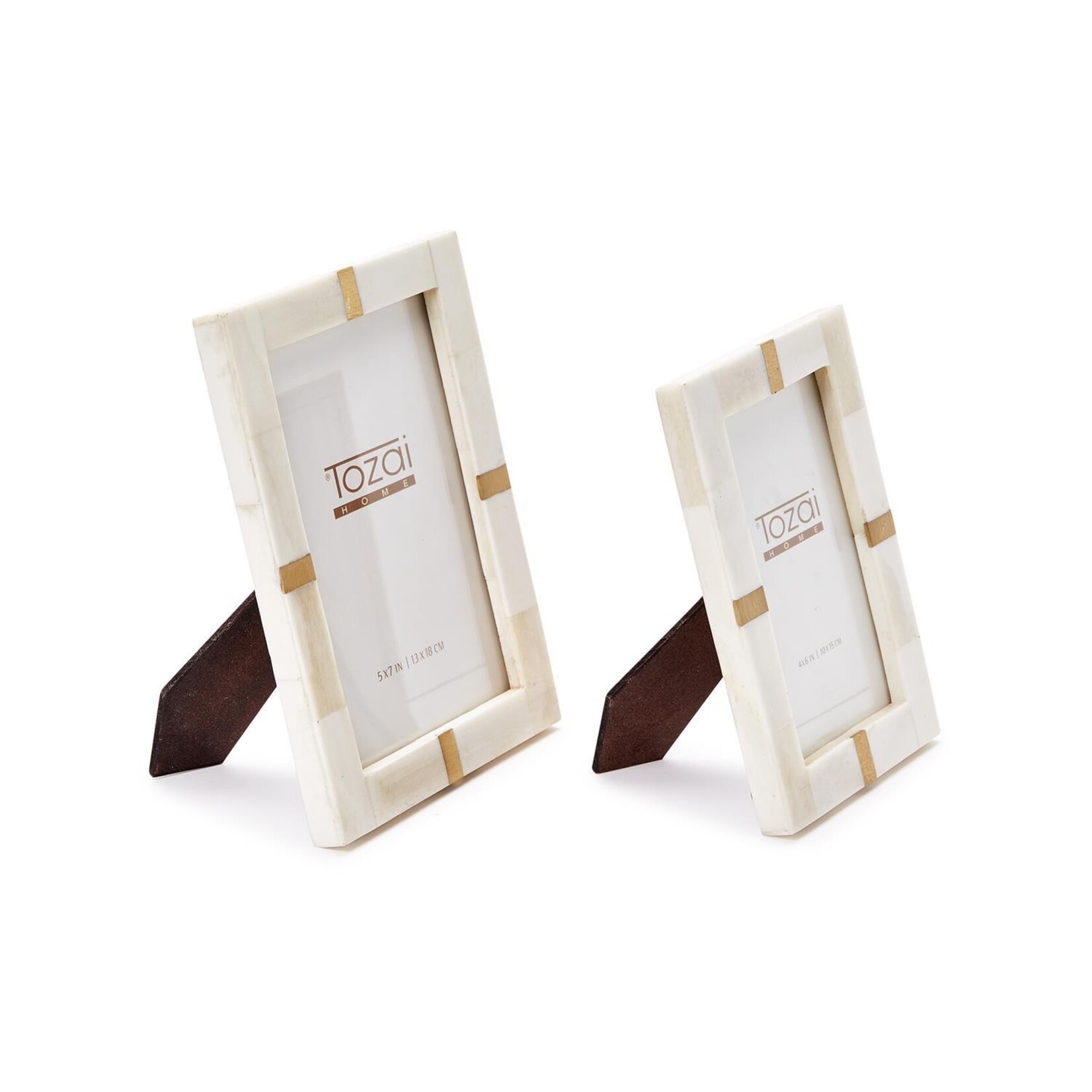 Two's Company Royale Bone and Brass Photo Frame 4x6
