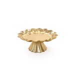 Two's Company Scalloped Edge Gold Cake Stand Small