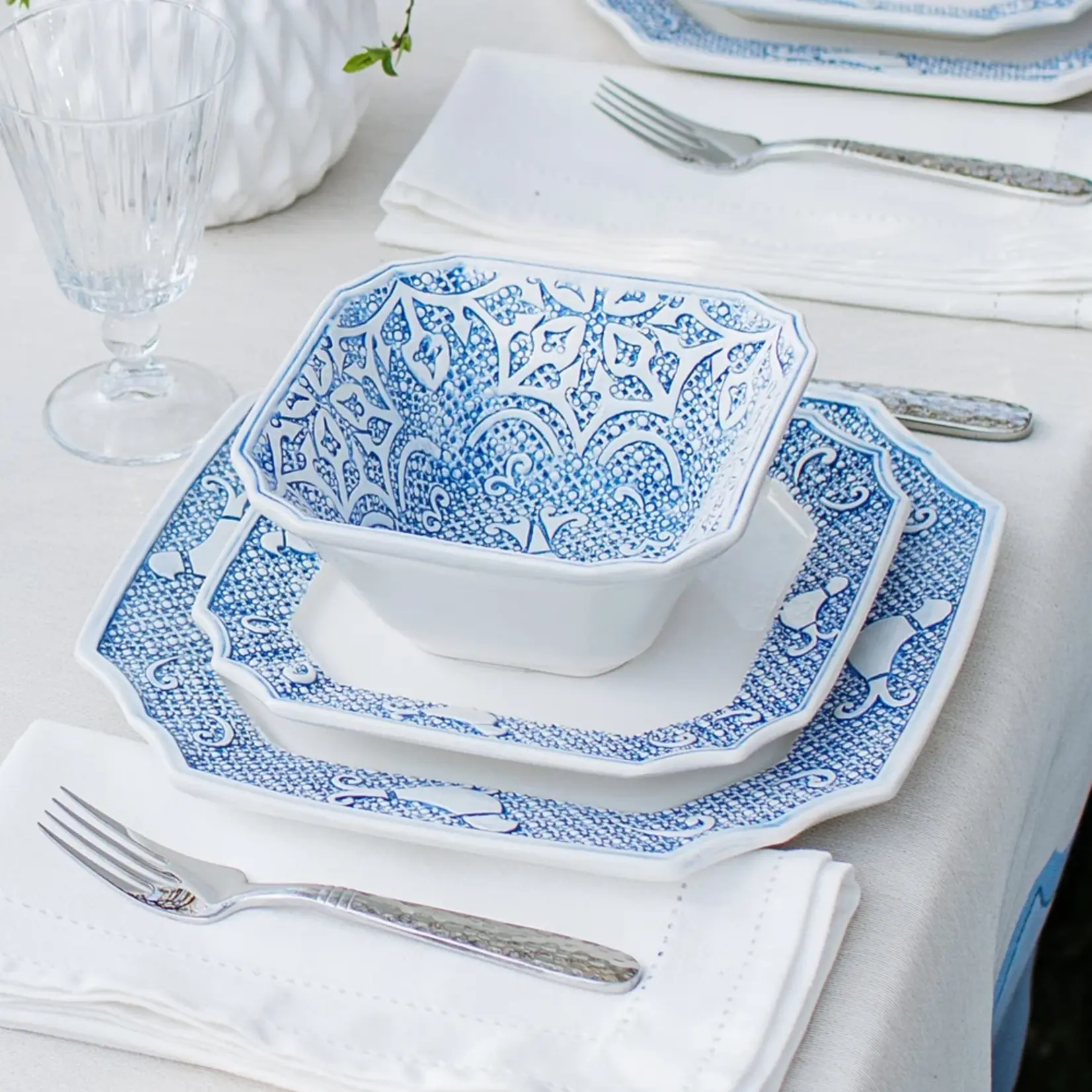 Vietri Uccello Blue Dinner Plate