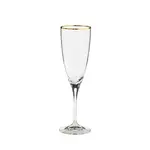 Casafina Sensa Flute Glass 8oz Clear/Gold Rim