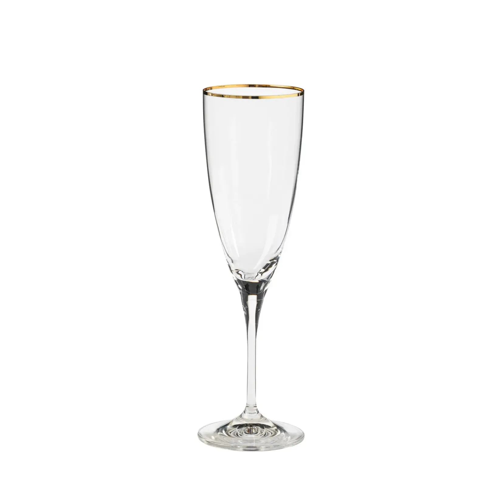 Casafina Sensa Flute Glass 8oz Clear/Gold Rim