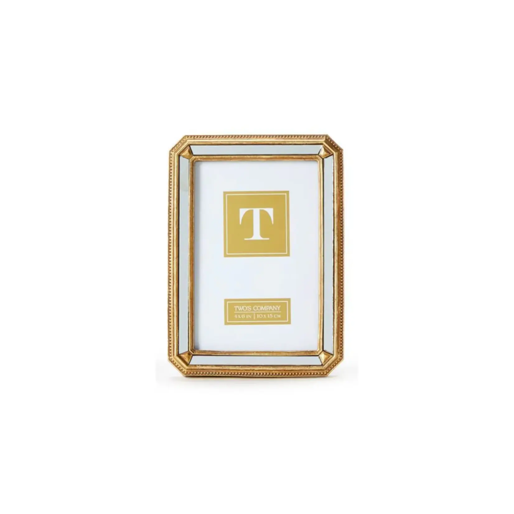 Two's Company Reflections Beveled Mirror Photo Frame 4x6