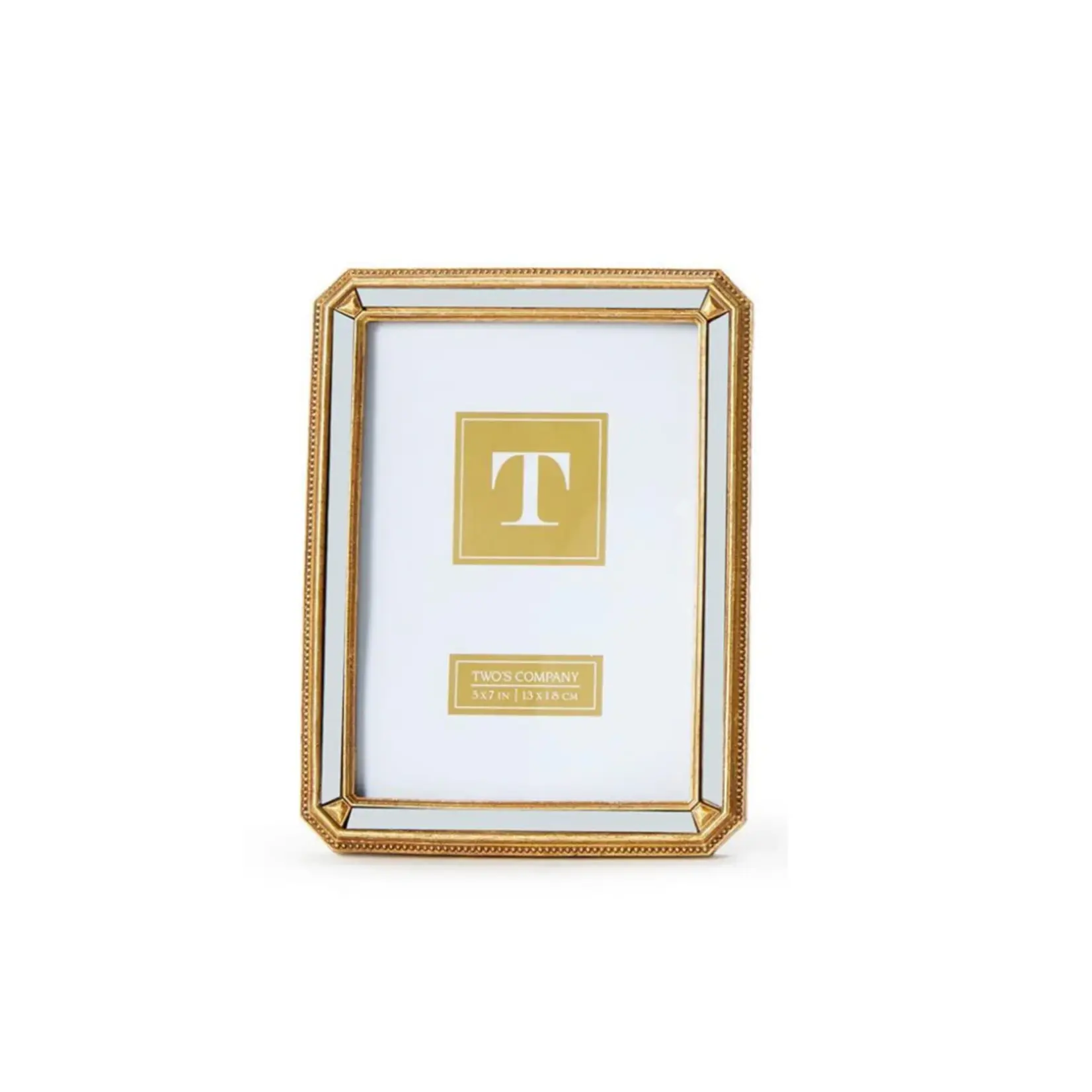 Two's Company Reflections Beveled Mirror Photo Frame 5x7