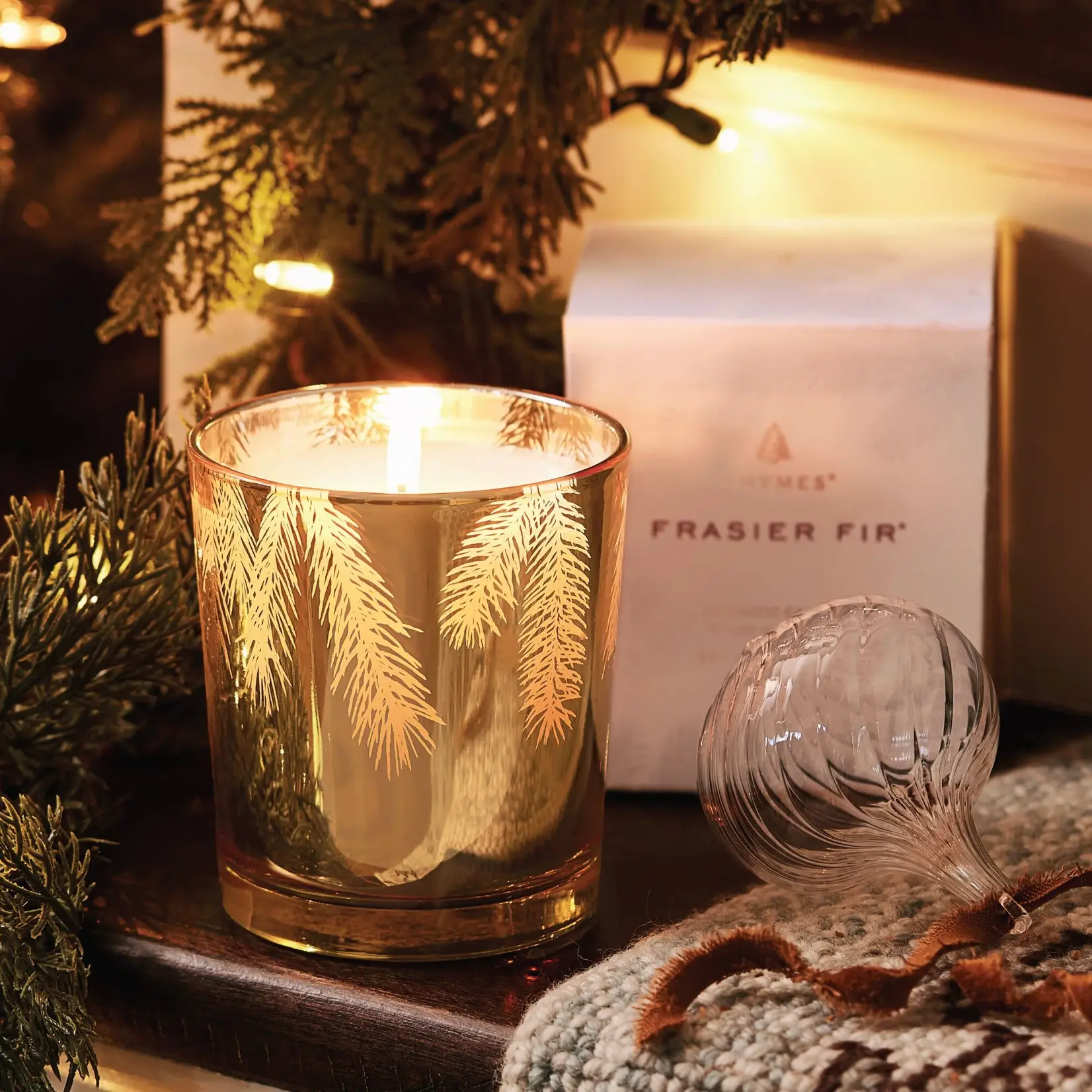 Thymes Frasier Fir 13oz Poured Candle Gilded