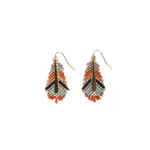 Mayana Designs Co. Gilded Feather Earrings Rust/Aqust