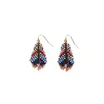 Mayana Designs Co. Gilded Feather Earrings Blue/Brown