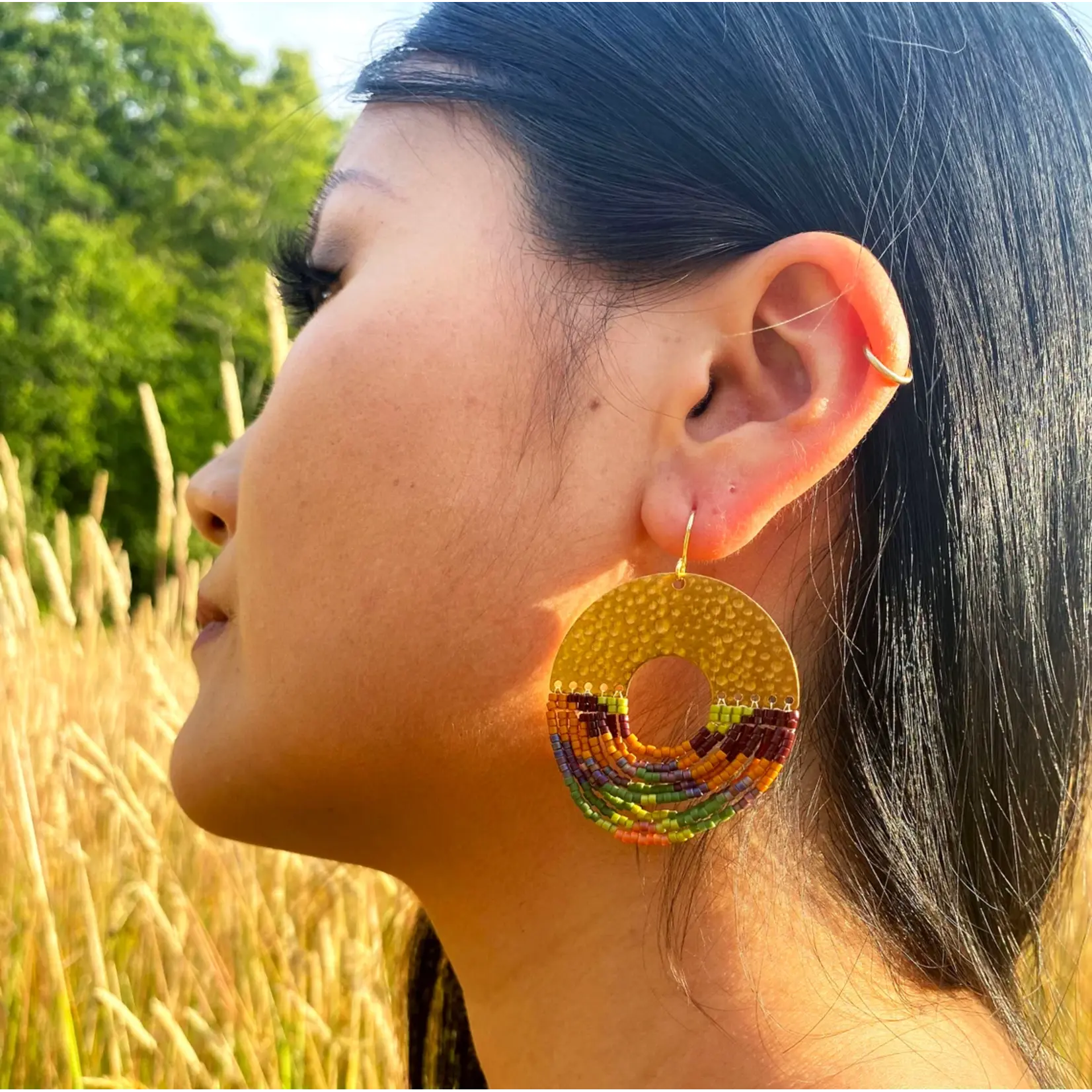 Mayana Designs Co. Organic Circular Earrings Lilac
