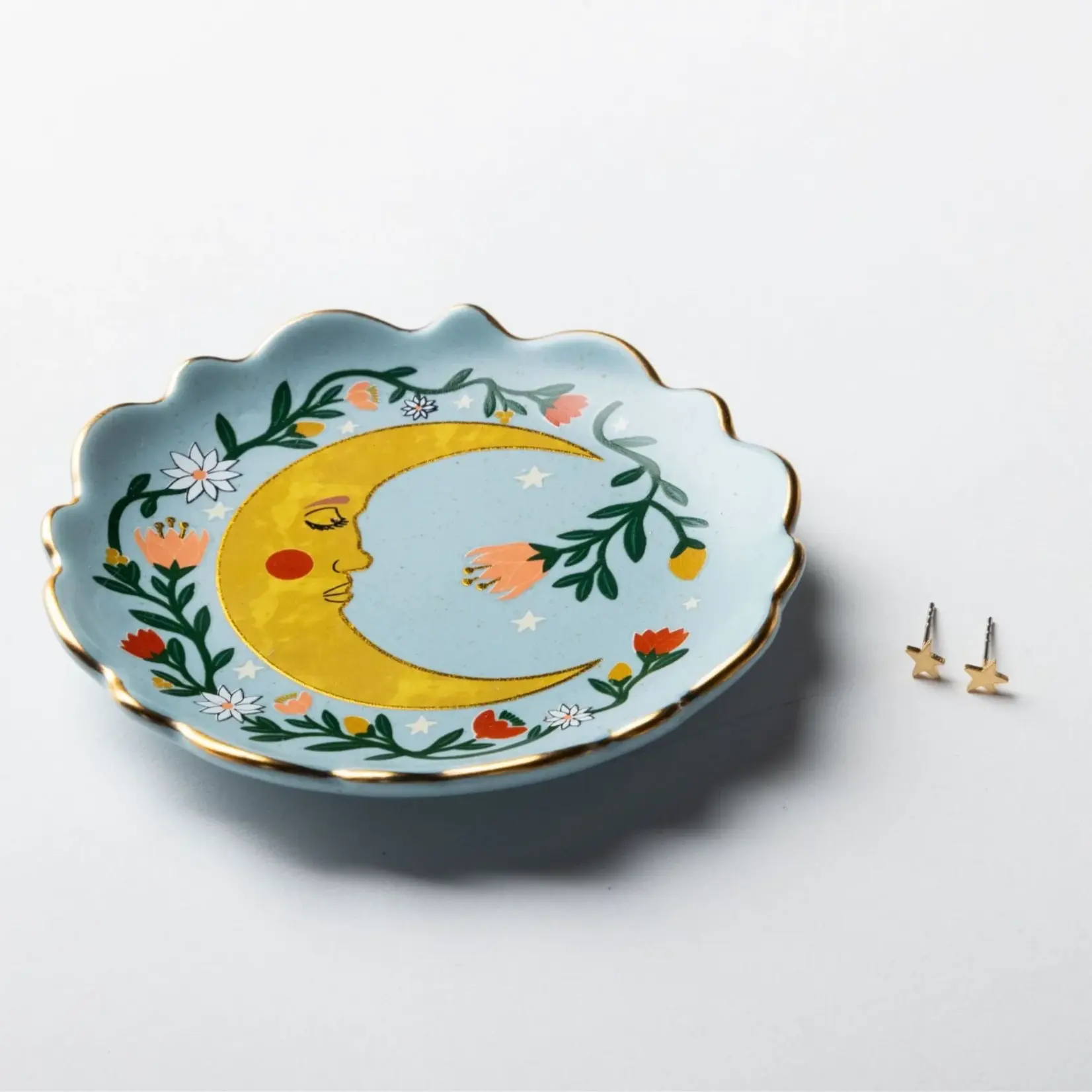Scout Jewerly Jewelry Dish & Stud Earring Set Flower Moon/Blue