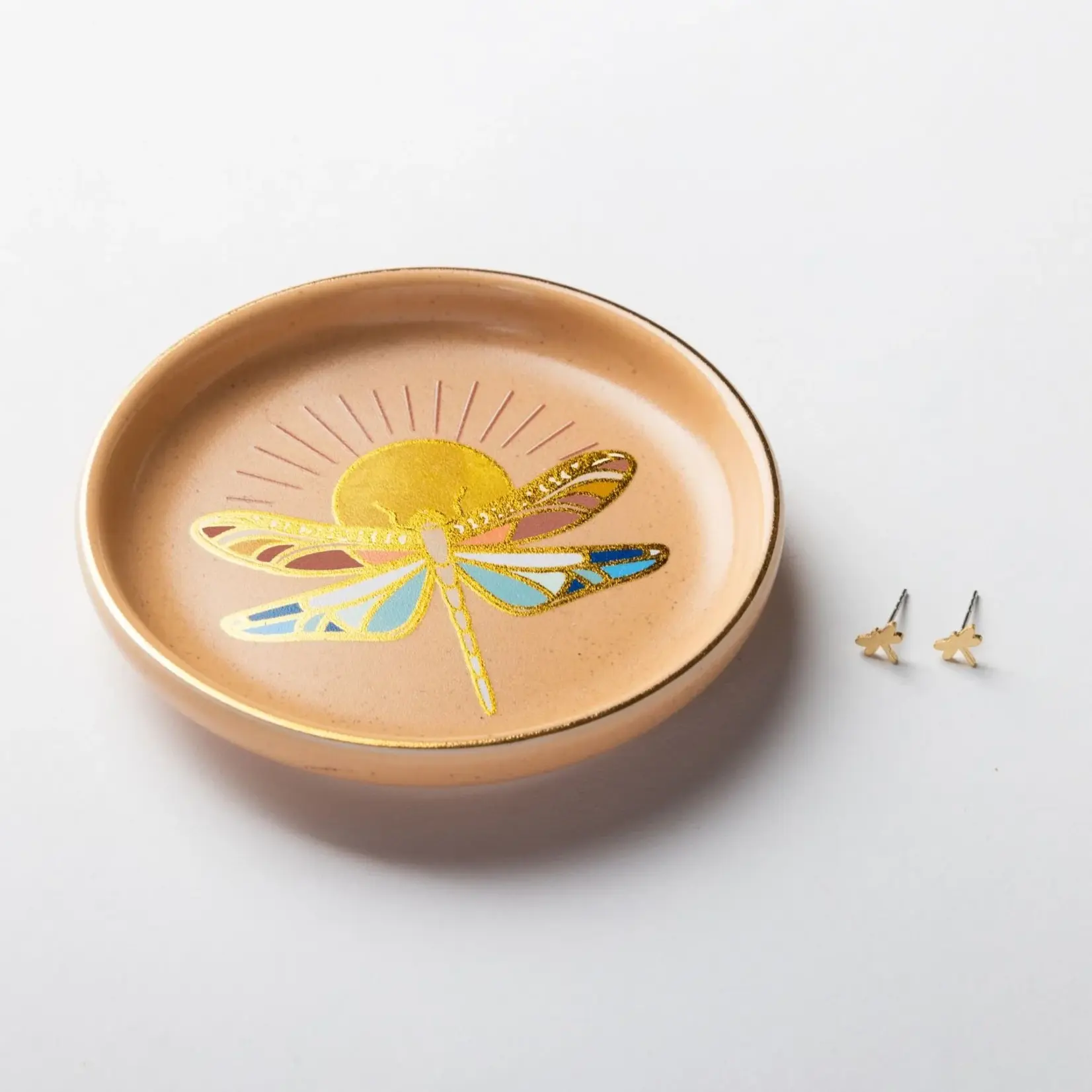Scout Jewerly Jewelry Dish & Stud Earring Set Dragonfly/Terrac