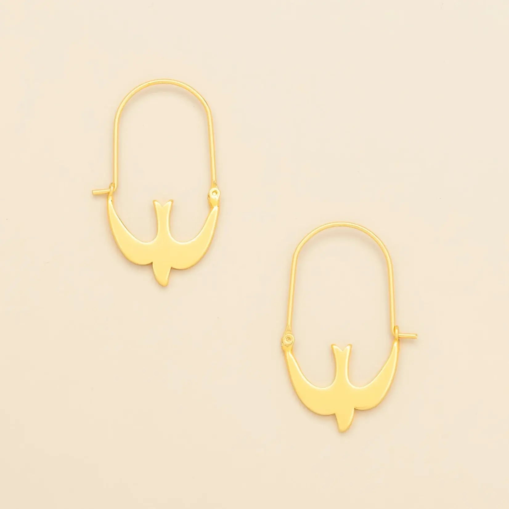 Scout Jewerly Refined Icon Earring Swallow Hoop/Gold