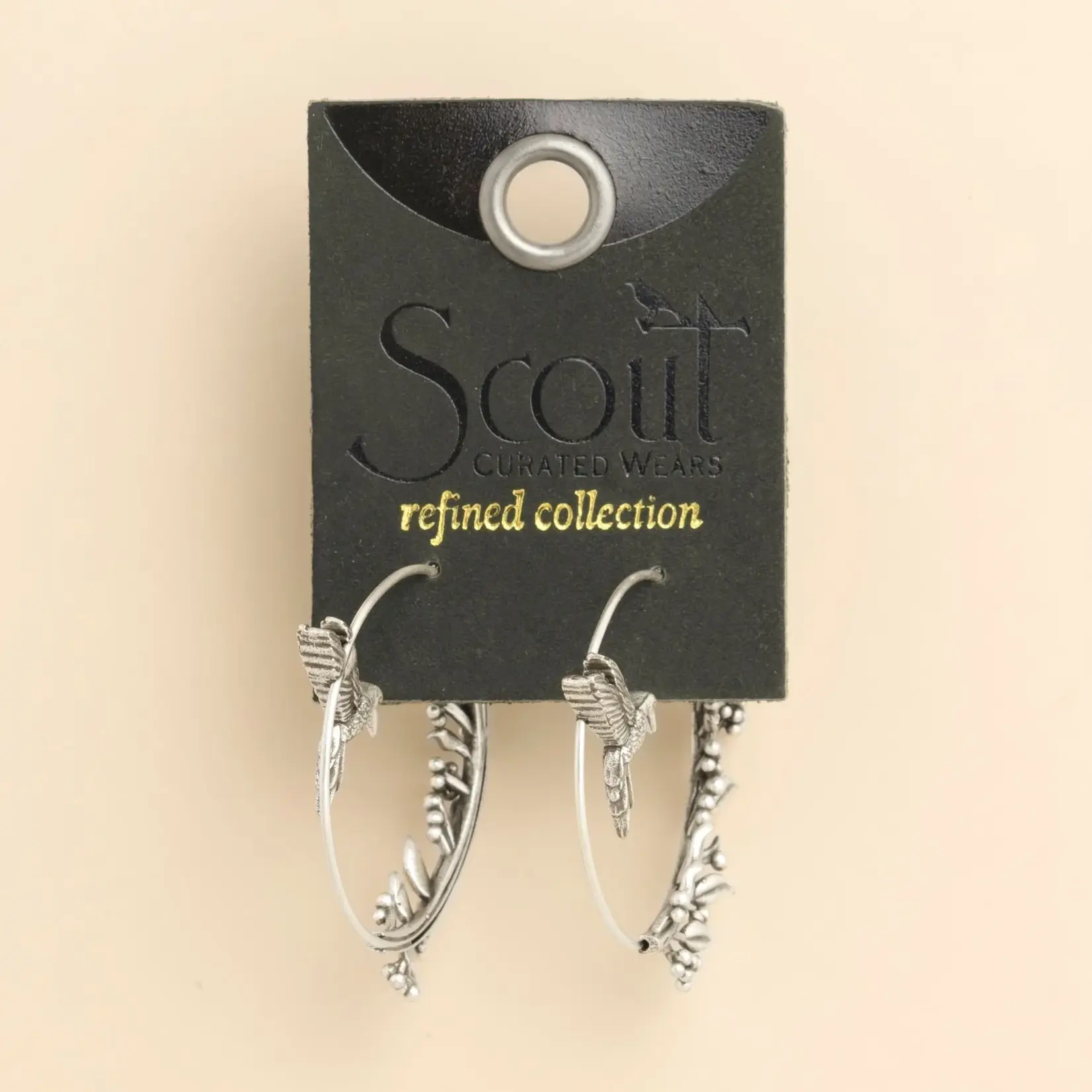 Scout Jewerly Refined Icon Earring Hummingbird Hoop/Silver