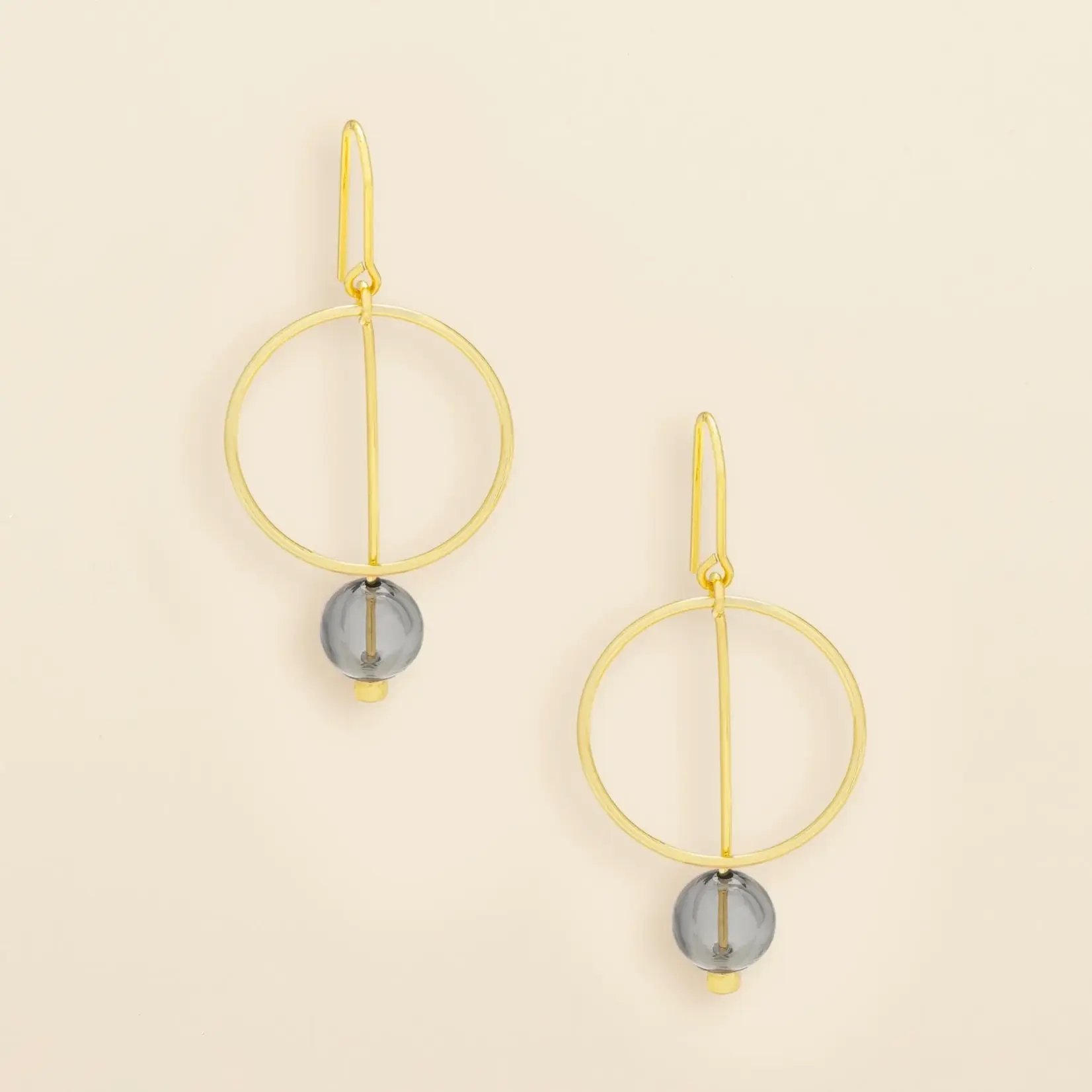 Scout Jewerly Refined Glass Drop Earrings Smoke/Gold