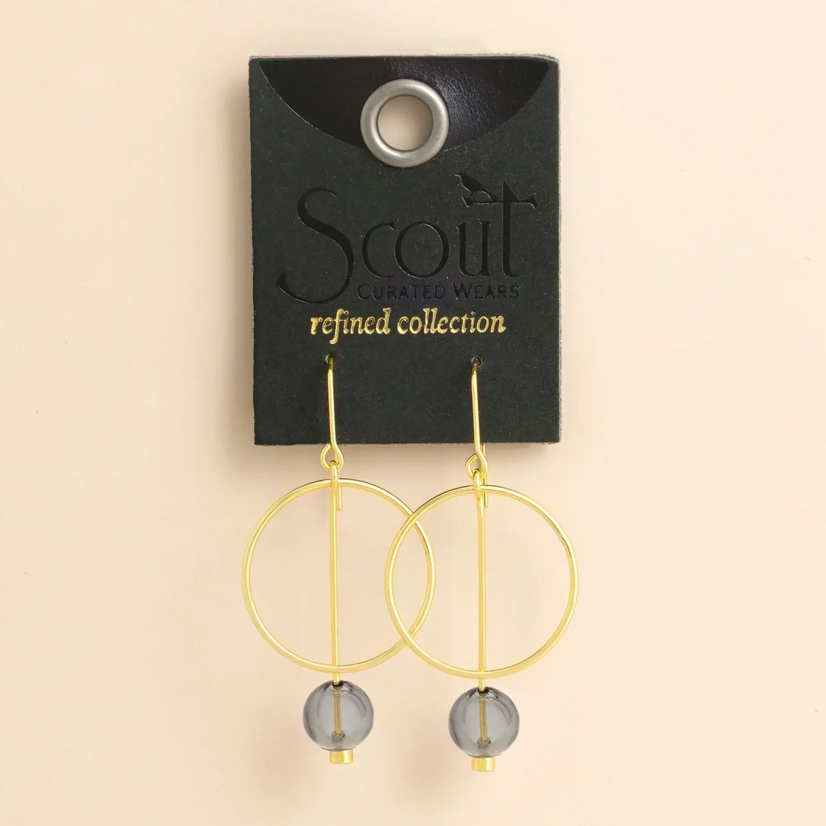 Scout Jewerly Refined Glass Drop Earrings Smoke/Gold
