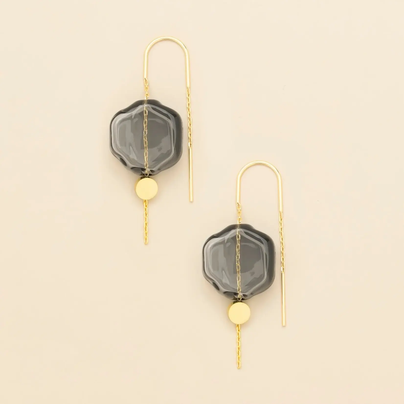 Scout Jewerly Refined Glass Organic Threader Smoke/Gold