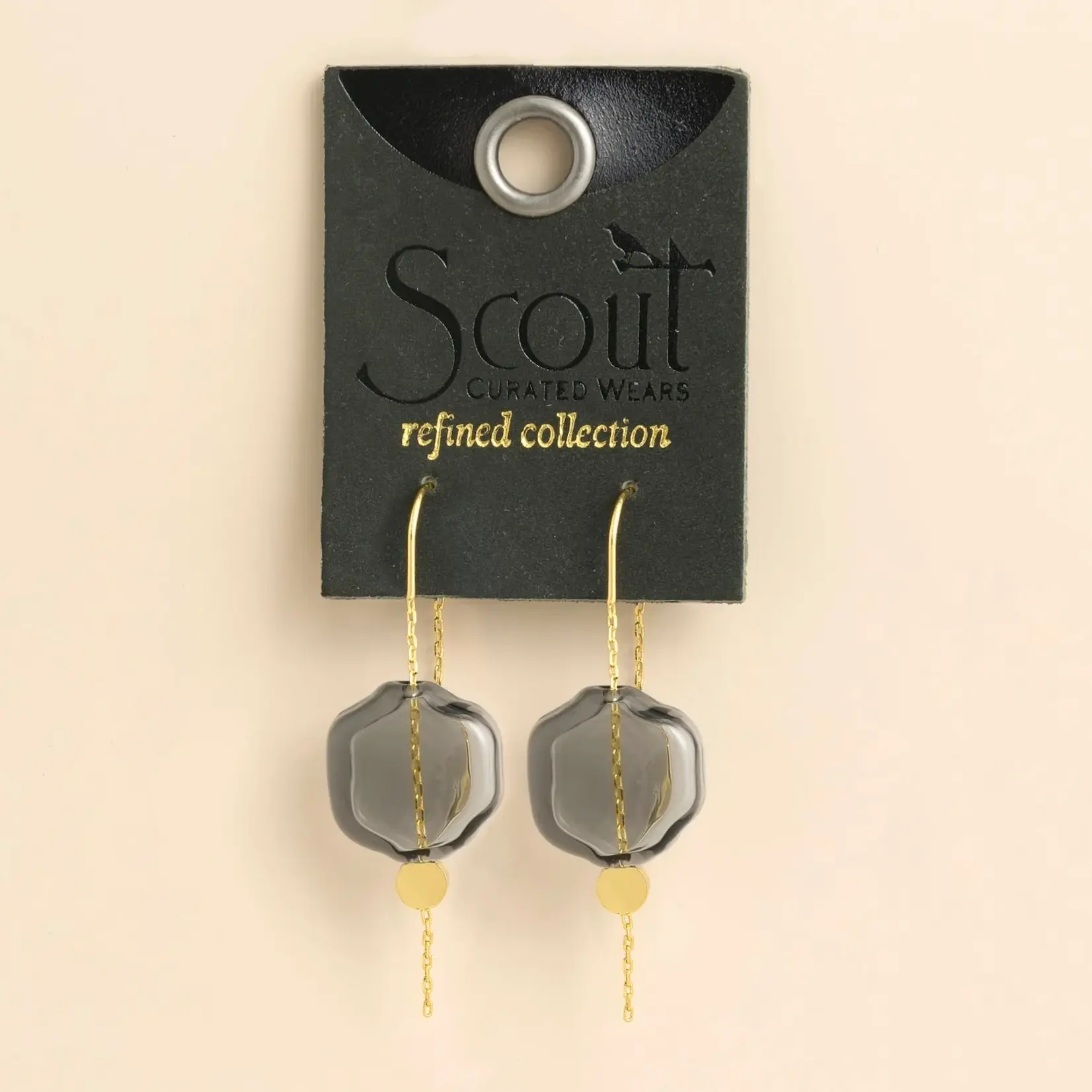 Scout Jewerly Refined Glass Organic Threader Smoke/Gold