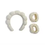 Two's Company Prep and Glow Spa Bubble Headband and Wristband Set White