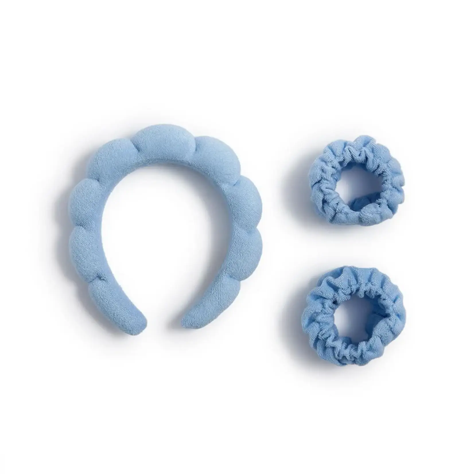 Two's Company Prep and Glow Spa Bubble Headband and Wristband Set Blue