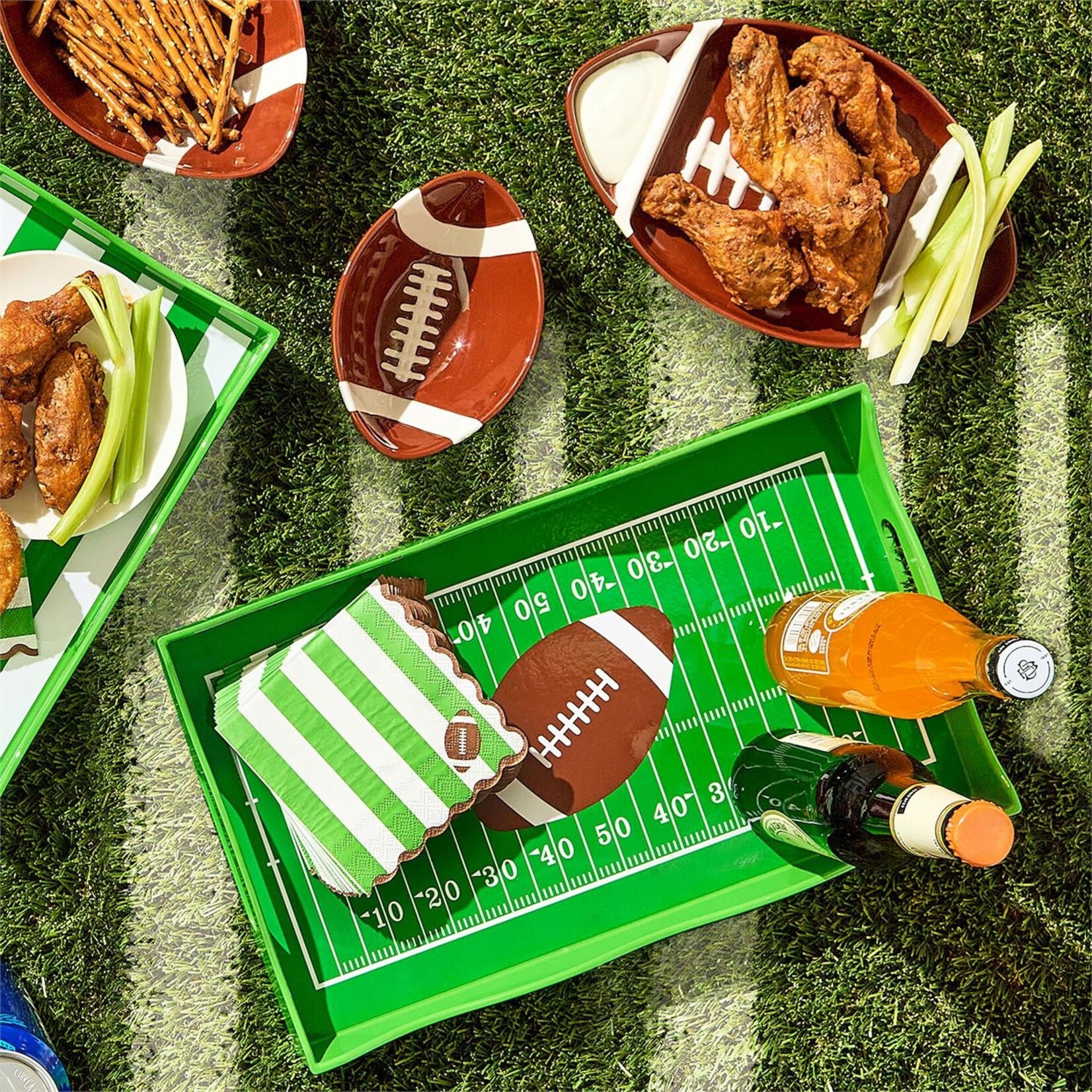Two's Company Football Field Decorative Tray Small