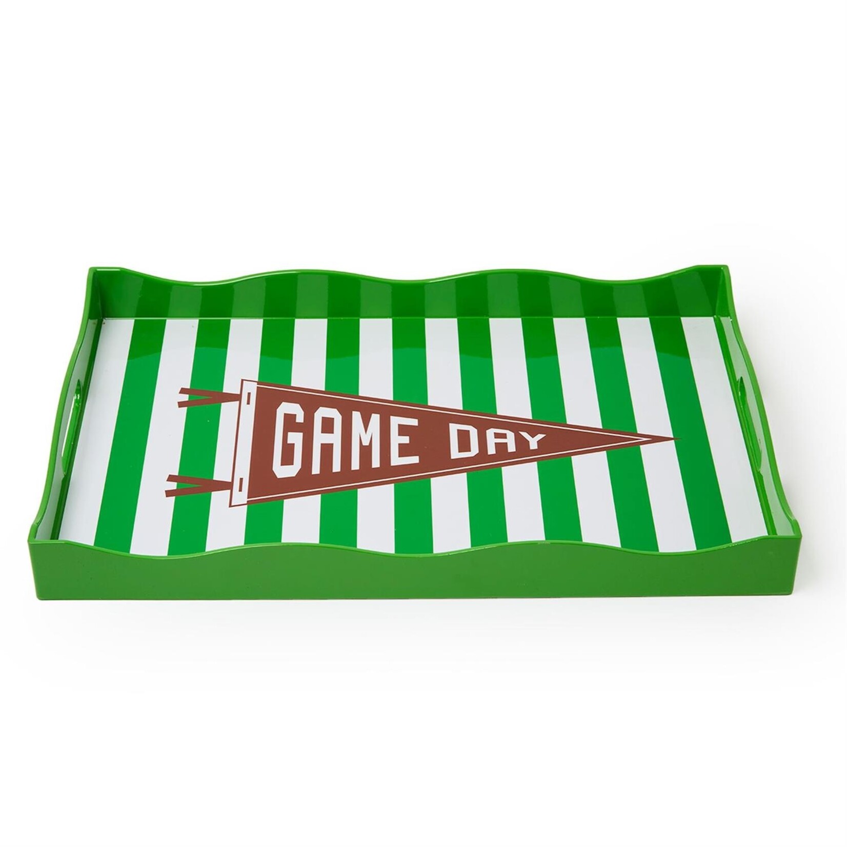 Two's Company Football Field Decorative Tray Large