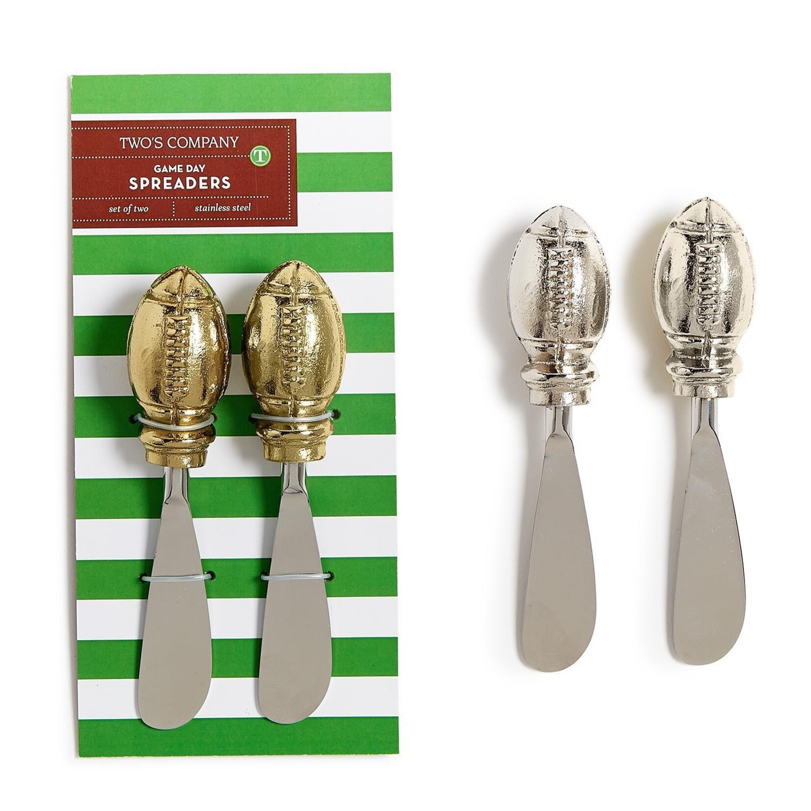 Two's Company Football Spreaders on Card Gold
