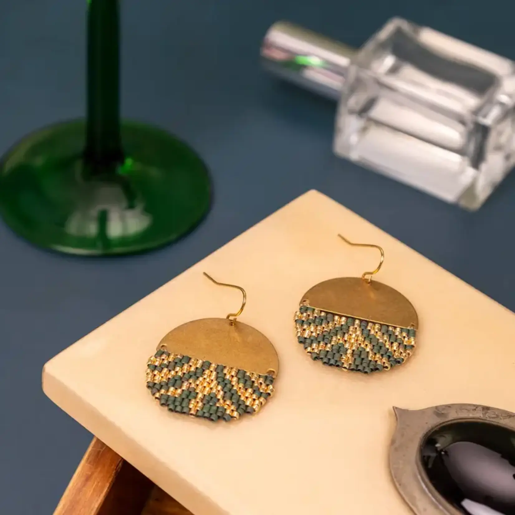 Mayana Designs Co. Savoy Drop Earrings Green