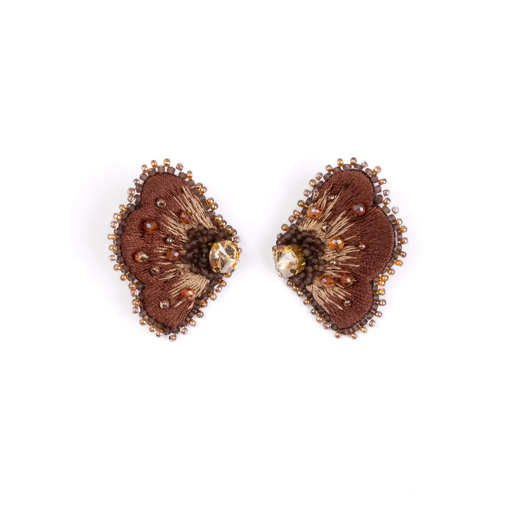 Mayana Designs Co. Bloom Stud Earrings Brown
