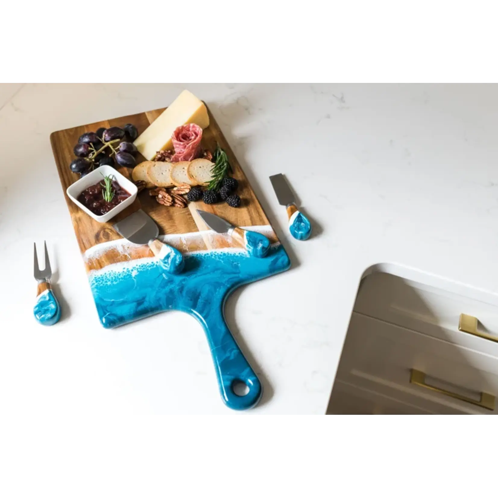 Lynn & Liana Designs Acacia Cheese Knife Set 4 Ocean Vibes