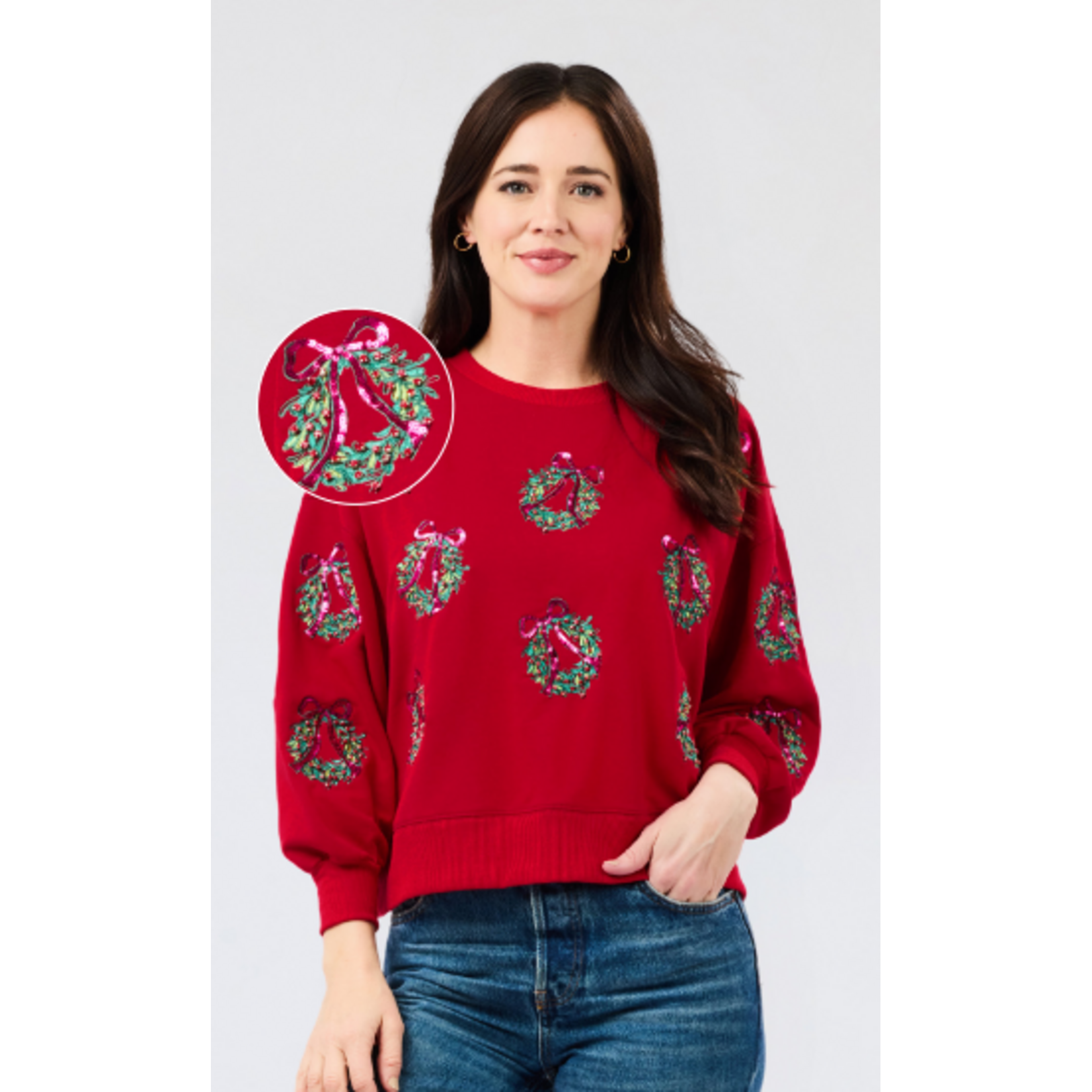 Mary Square Millie Sweatshirt Berry Wreaths