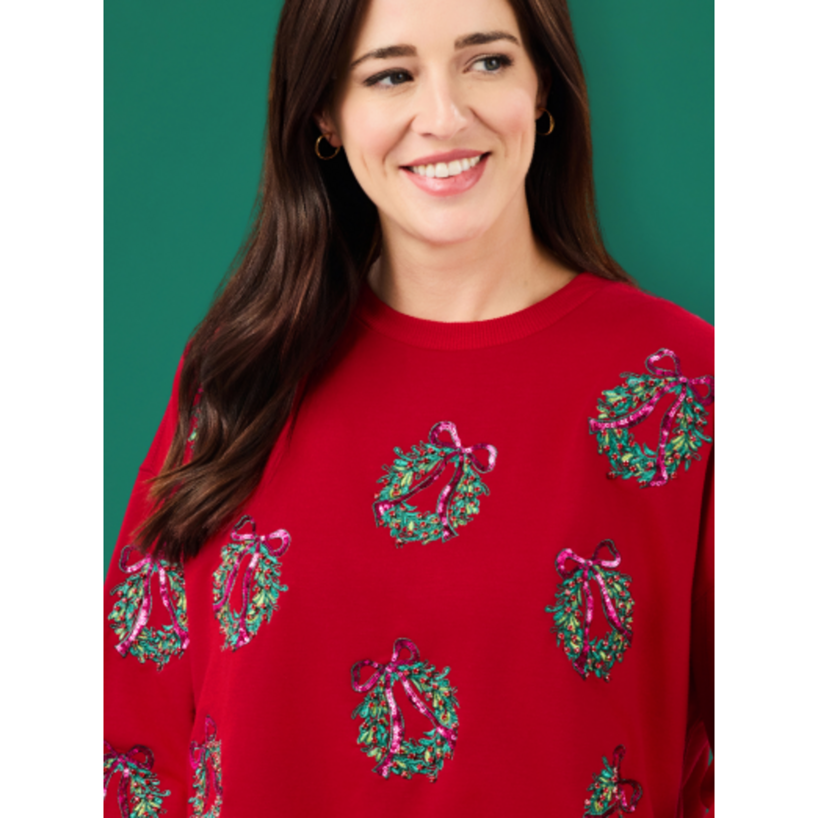 Mary Square Millie Sweatshirt Berry Wreaths