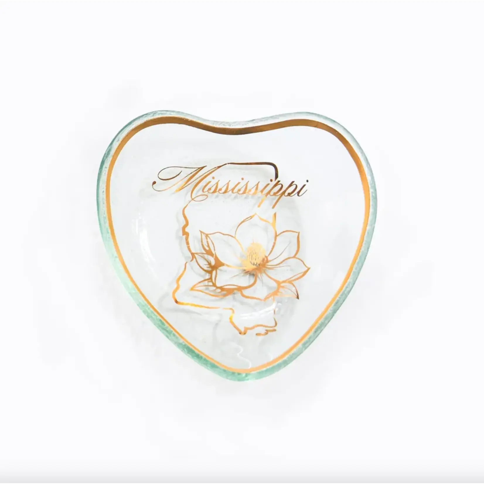 Annieglass Mississippi Heart Plate 5"