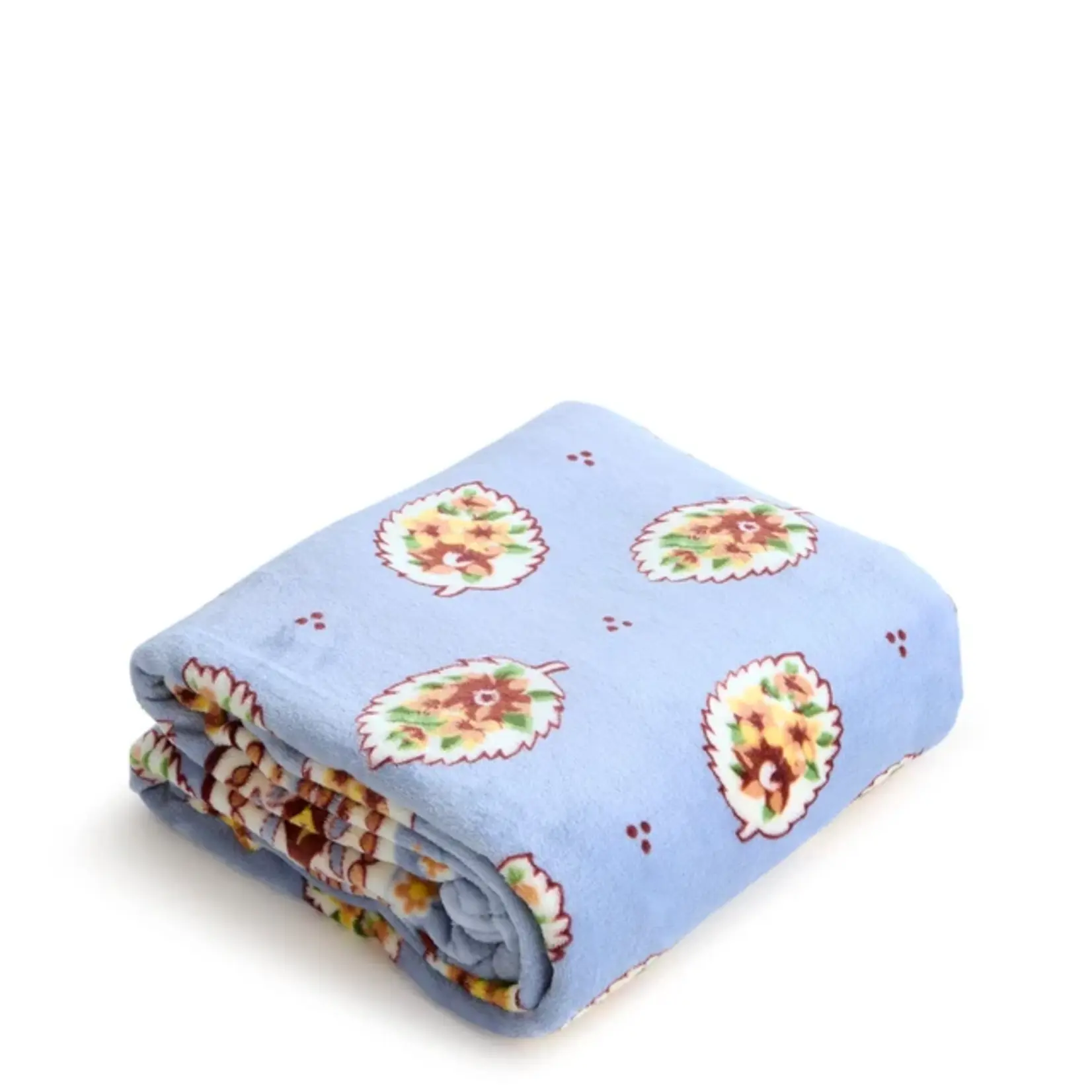 Vera Bradley Plush Throw Blanket Blue Leaf