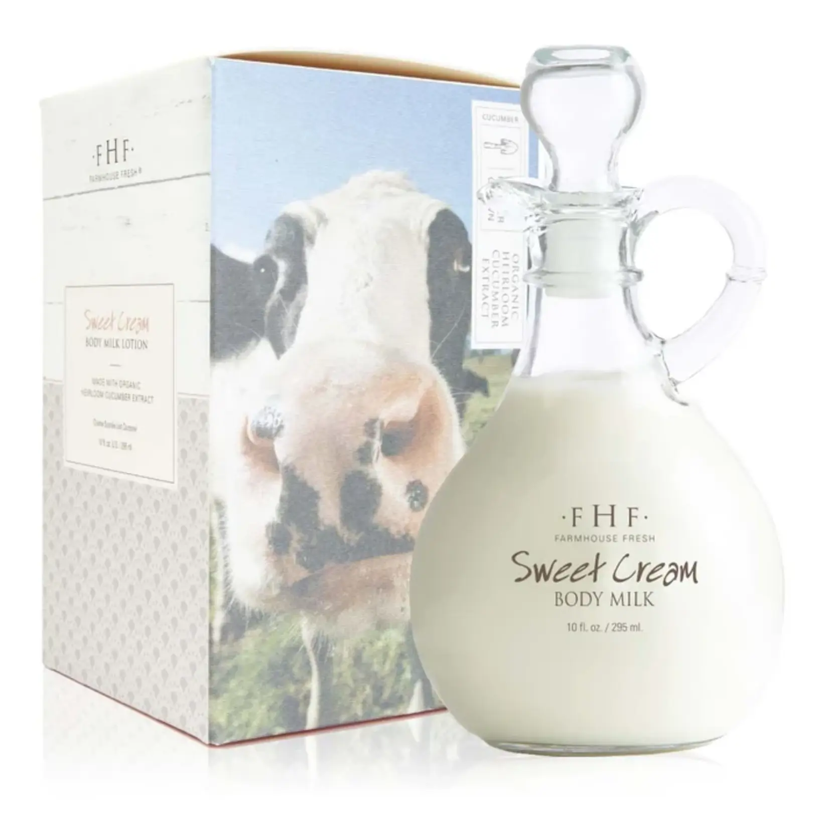 Farmhouse Fresh Sweet Cream Body Milk Lotion -Decorative Cruet