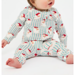Mary Square Baby Onsie PJ Santa Baby Stripes