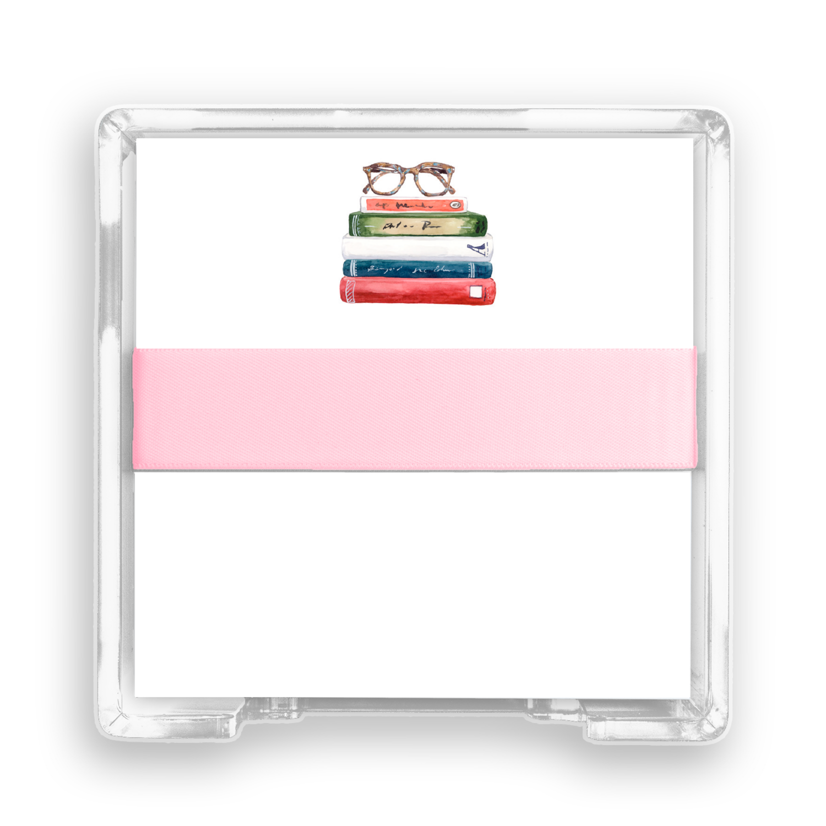 Taylor Paladino Square Desk Set Bookstack with Glasses