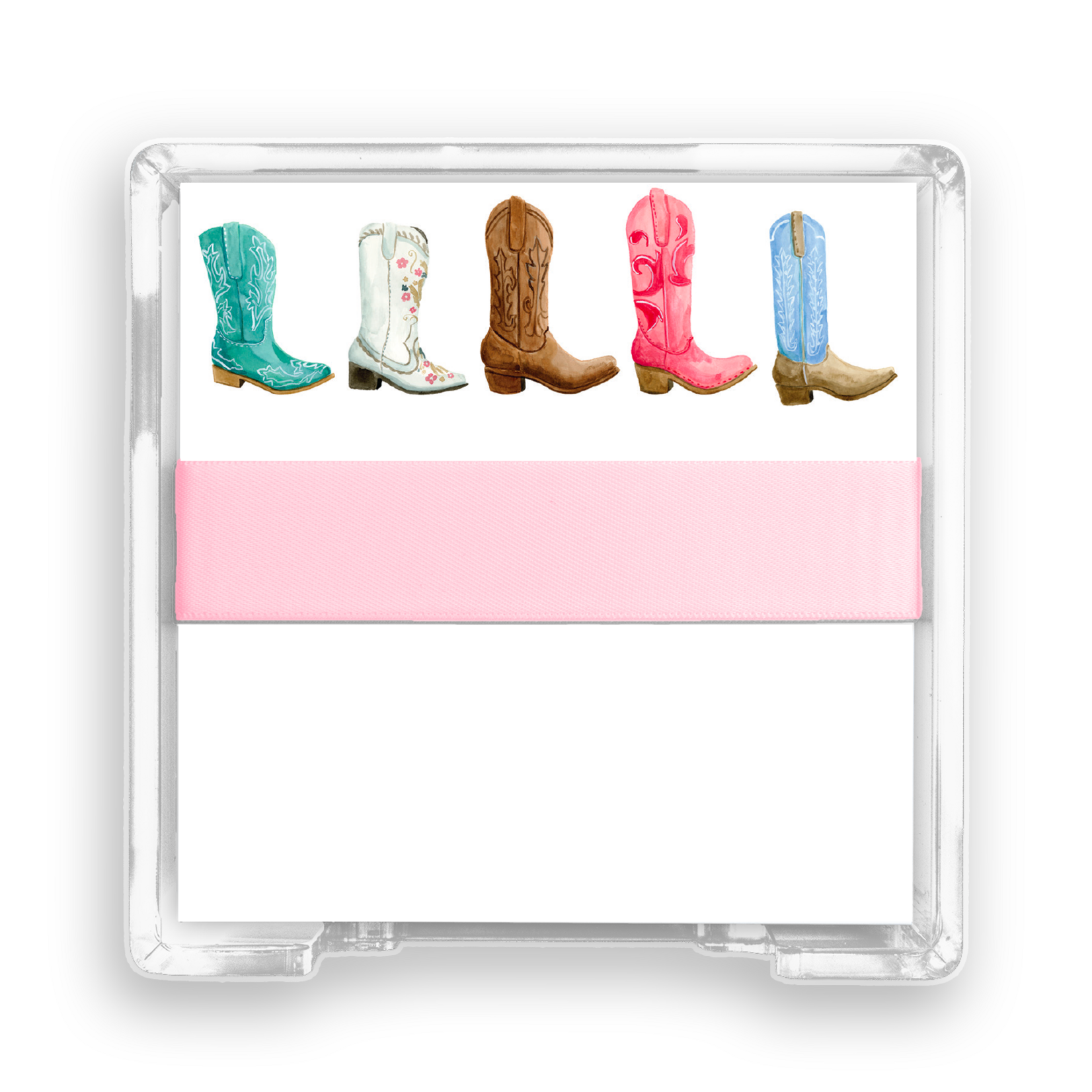 Taylor Paladino Square Desk Set Colorful Cowboy Boots