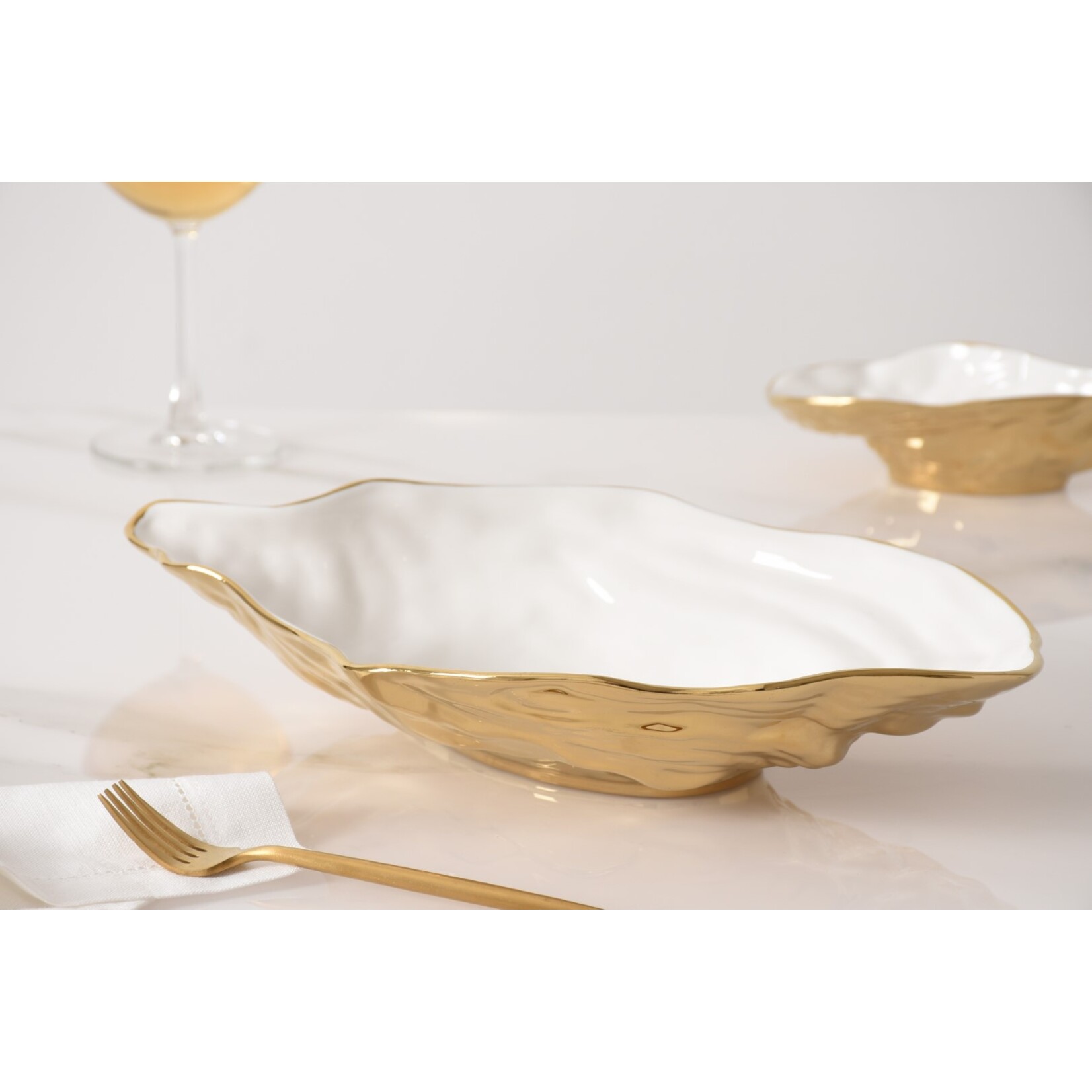 Pampa Bay Golden Salerno Large Oyster Bowl