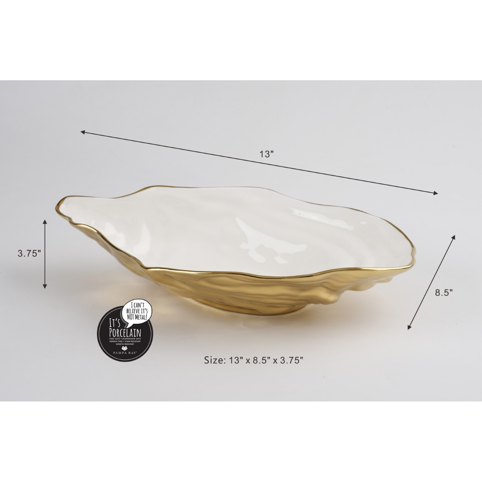 Pampa Bay Golden Salerno Large Oyster Bowl