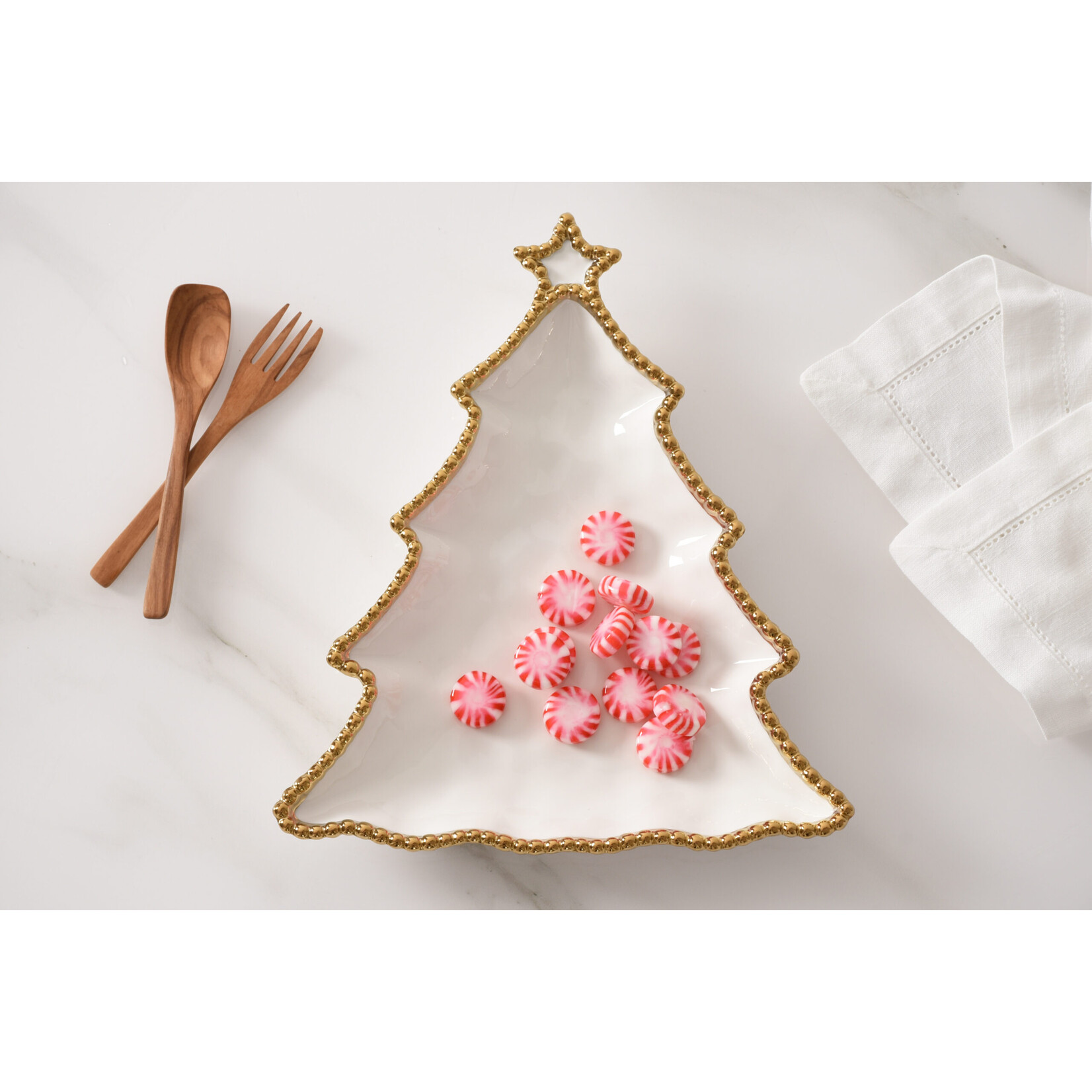 Pampa Bay Golden Salerno Christmas Tree Platter