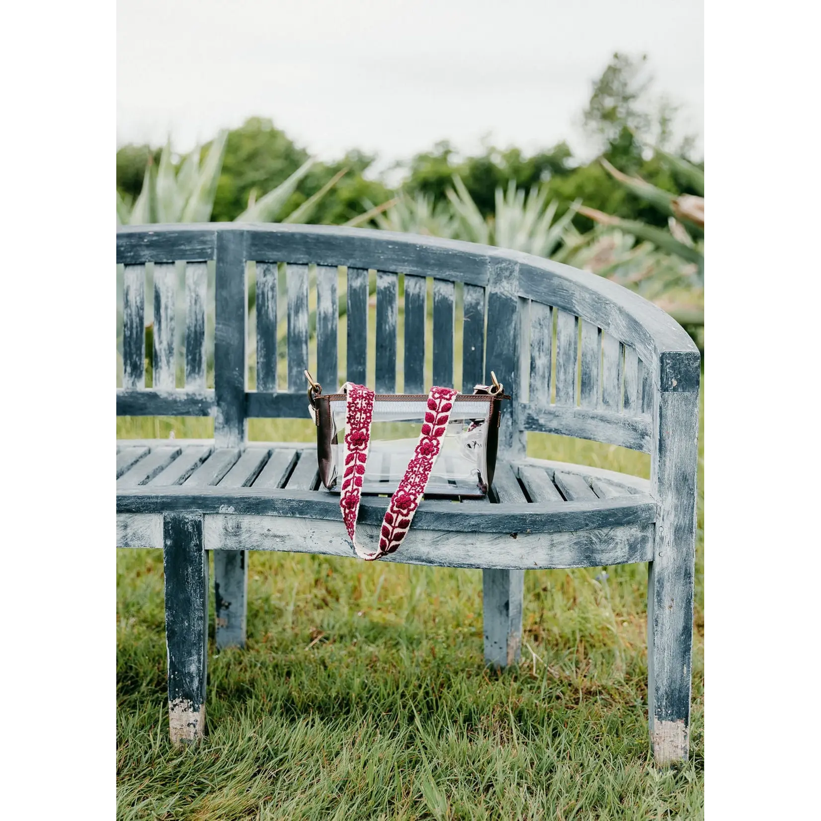 Madeline Parks Adjustable Strap White & Maroon