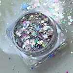 Nola Glitter Goddess Silver Stars Disco Girl Face and Body Glitter Gel