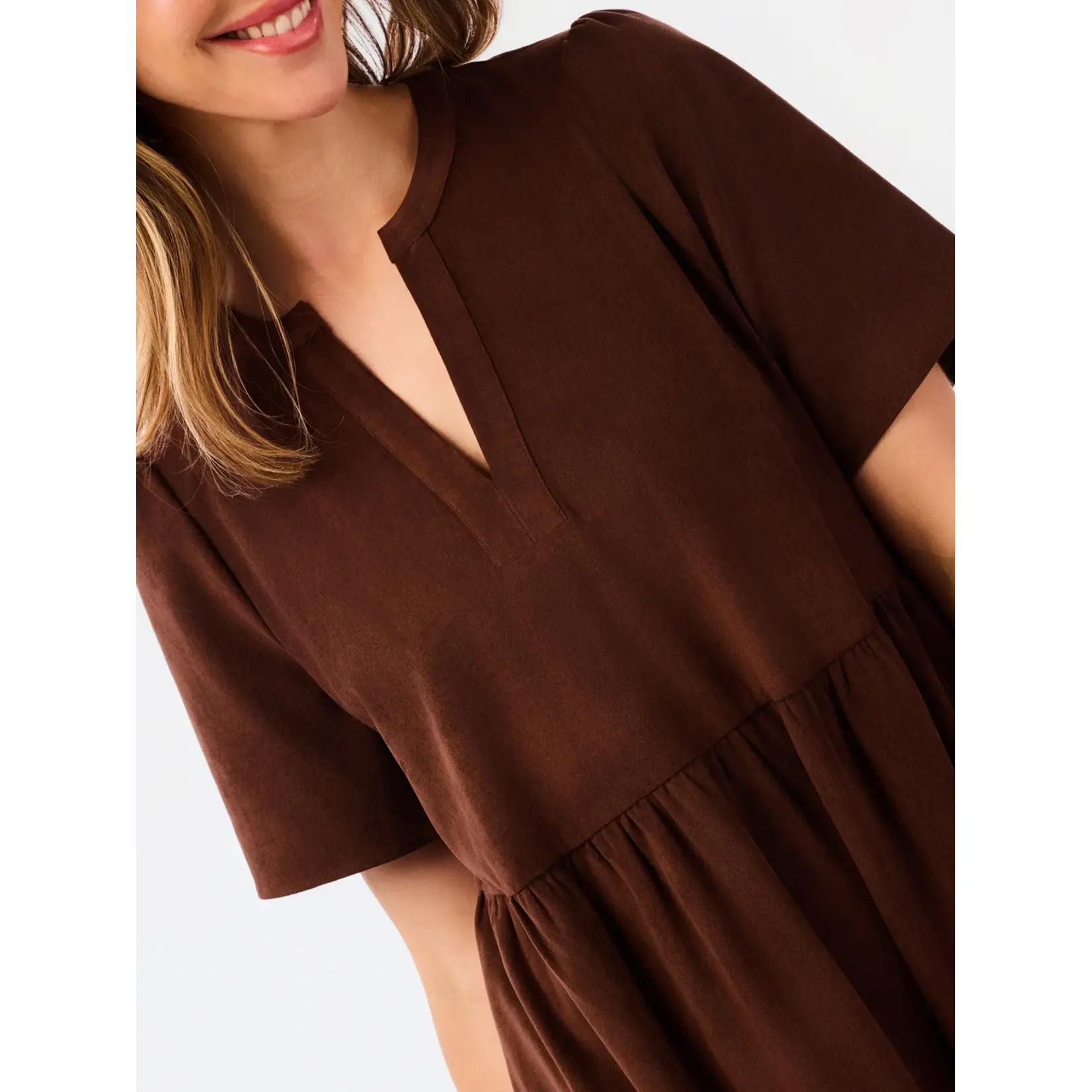 Mary Square Adelyn Dress Tan