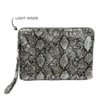 PurseN Litt Makeup Case Silver Python