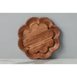 Etu Home Vintage English Bread Board, Scalloped Lazy Susan