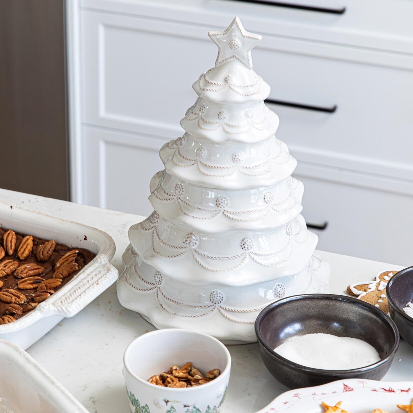 Juliska Berry & Thread Christmas Tree Cookie Jar - Whitewash