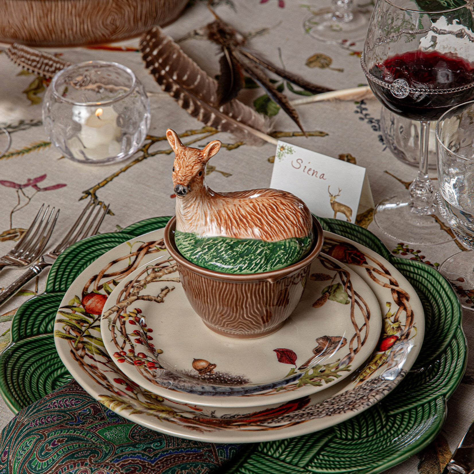 Juliska Forest Walk Deer Bowl with Lid-Multi