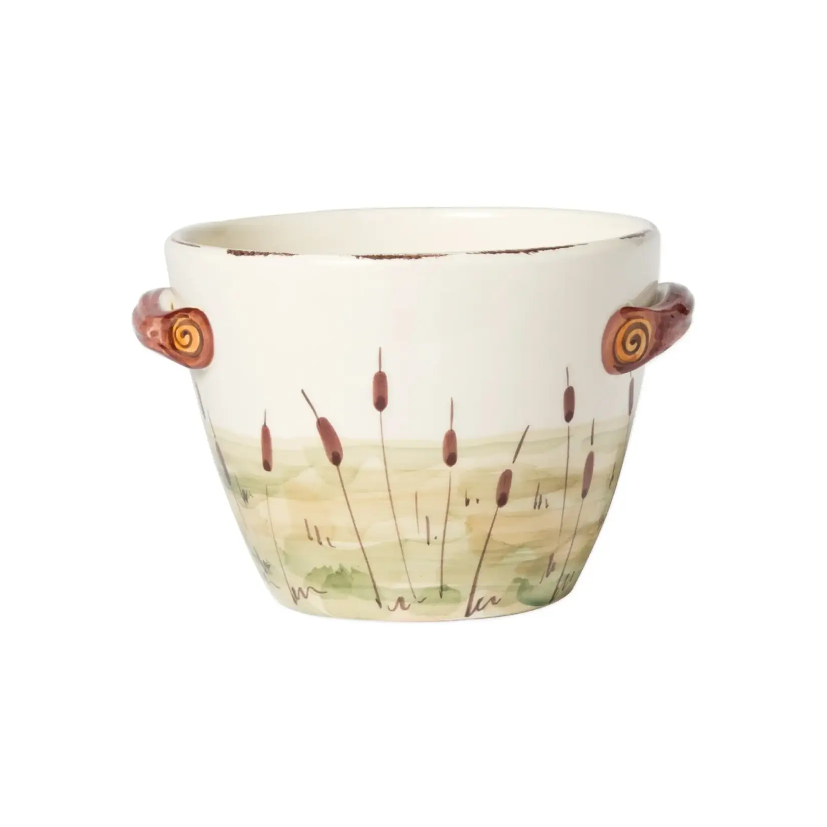 Vietri Wildlife Deer Handled Deep Serving Bowl