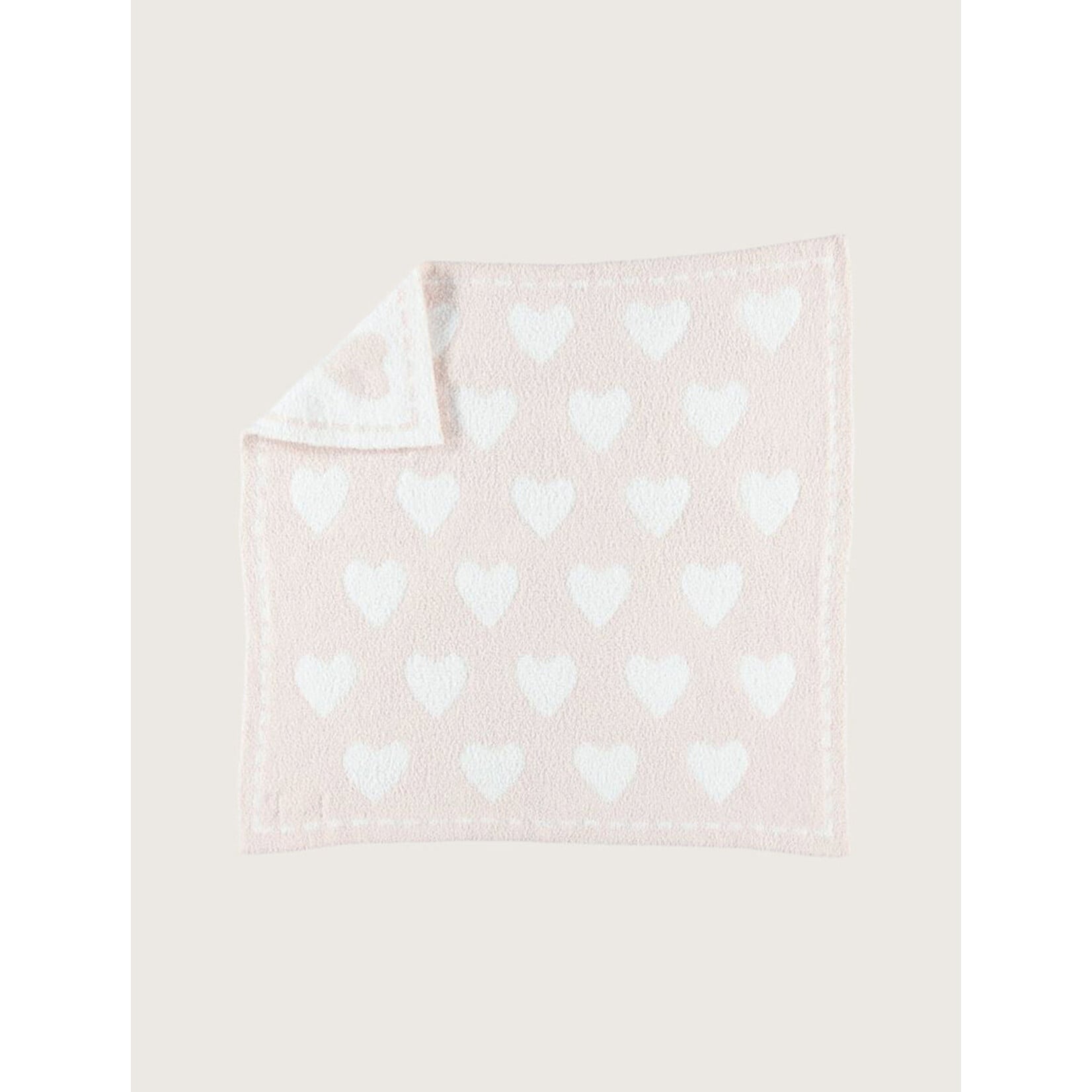 Barefoot Dreams CozyChic® Dream Receiving Blanket Pink White Hearts