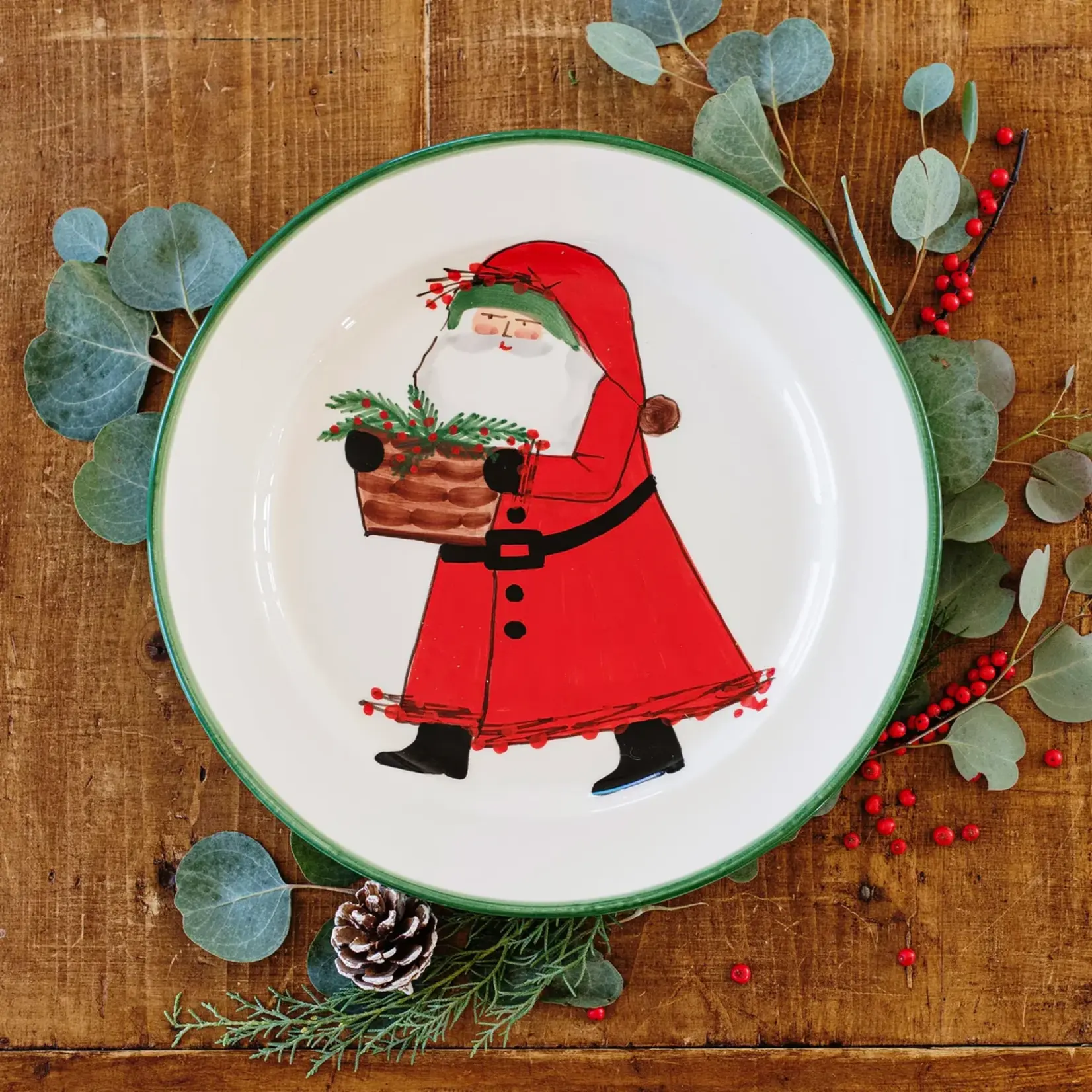Vietri Old St. Nick Rimmed Round Platter