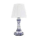 Two's Company LED Cordless Chinoiserie Blue and White Floral Lamp
