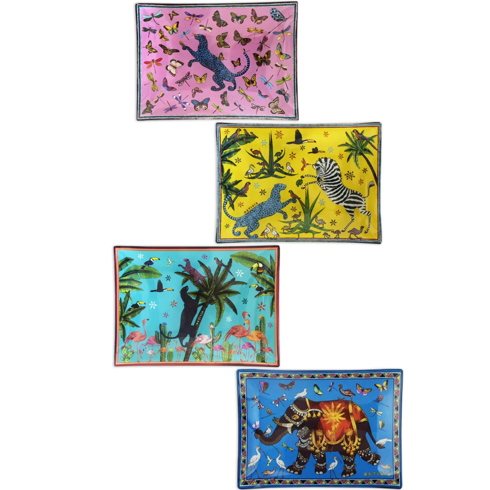 Ortigia Jungle 4 Glass Plates